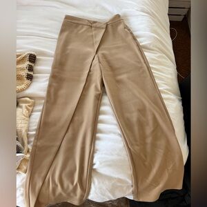 Zara Camel Wide Leg Women's Trousers